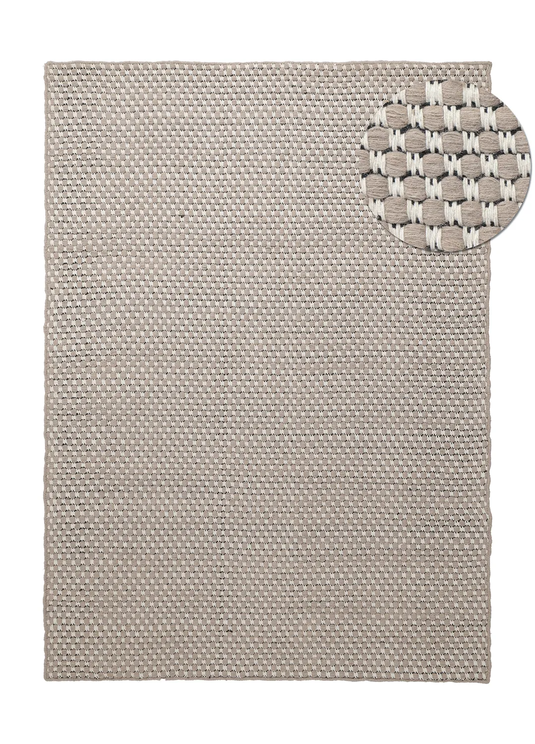 Tapis de laine - Ovelia (taupe/blanc)