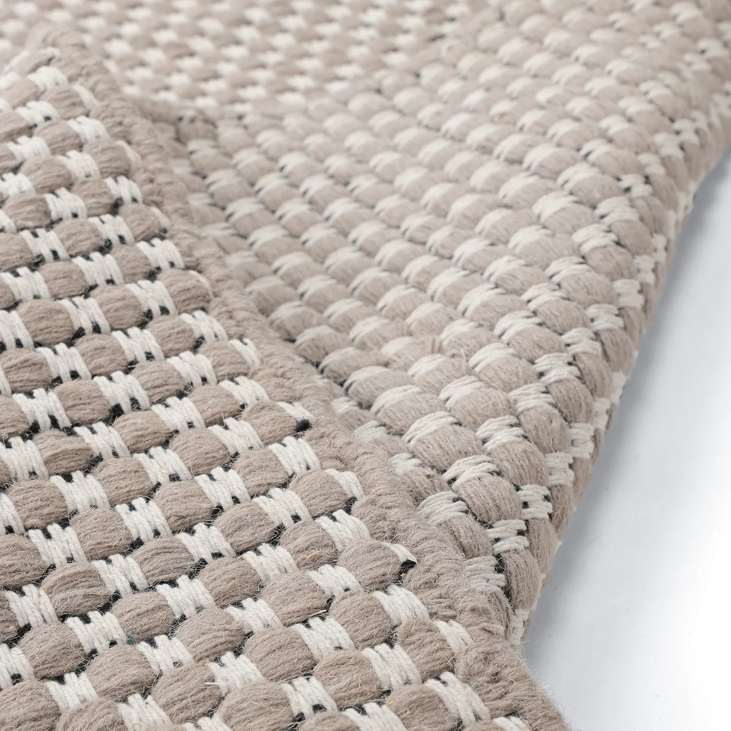 Tapis de laine - Ovelia (taupe/blanc)