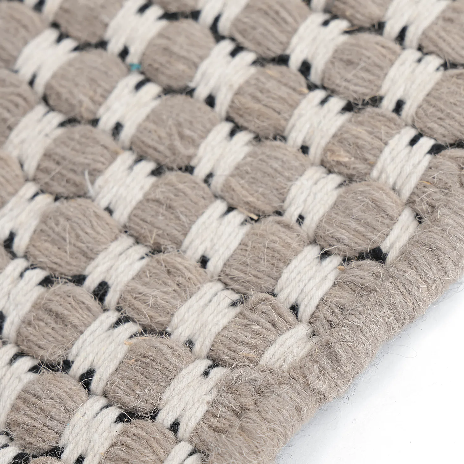 Tapis de laine - Ovelia (taupe/blanc)