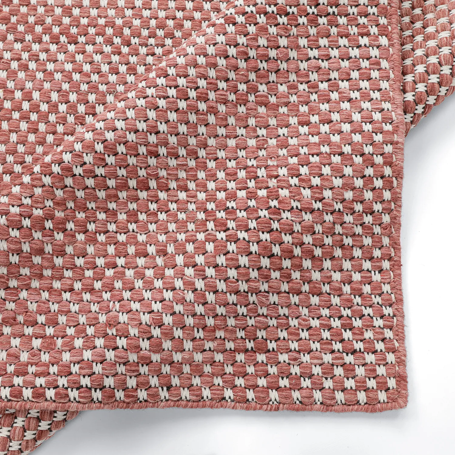 Tapis de laine - Ovelia (terre cuite/blanc)