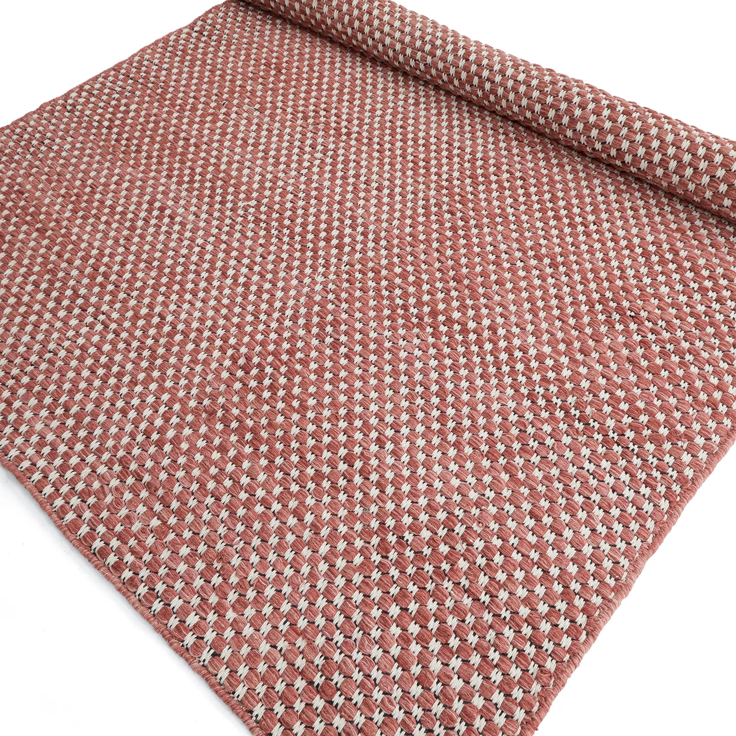 Tapis de laine - Ovelia (terre cuite/blanc)