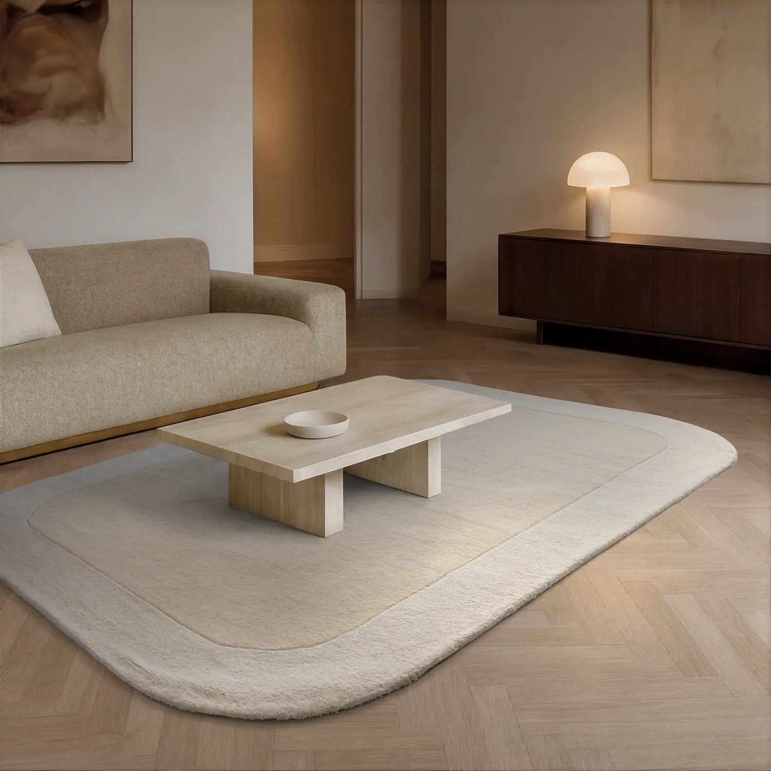 Tapis de laine - Puri Hand Tufted Wool Premium (crème/blanc)