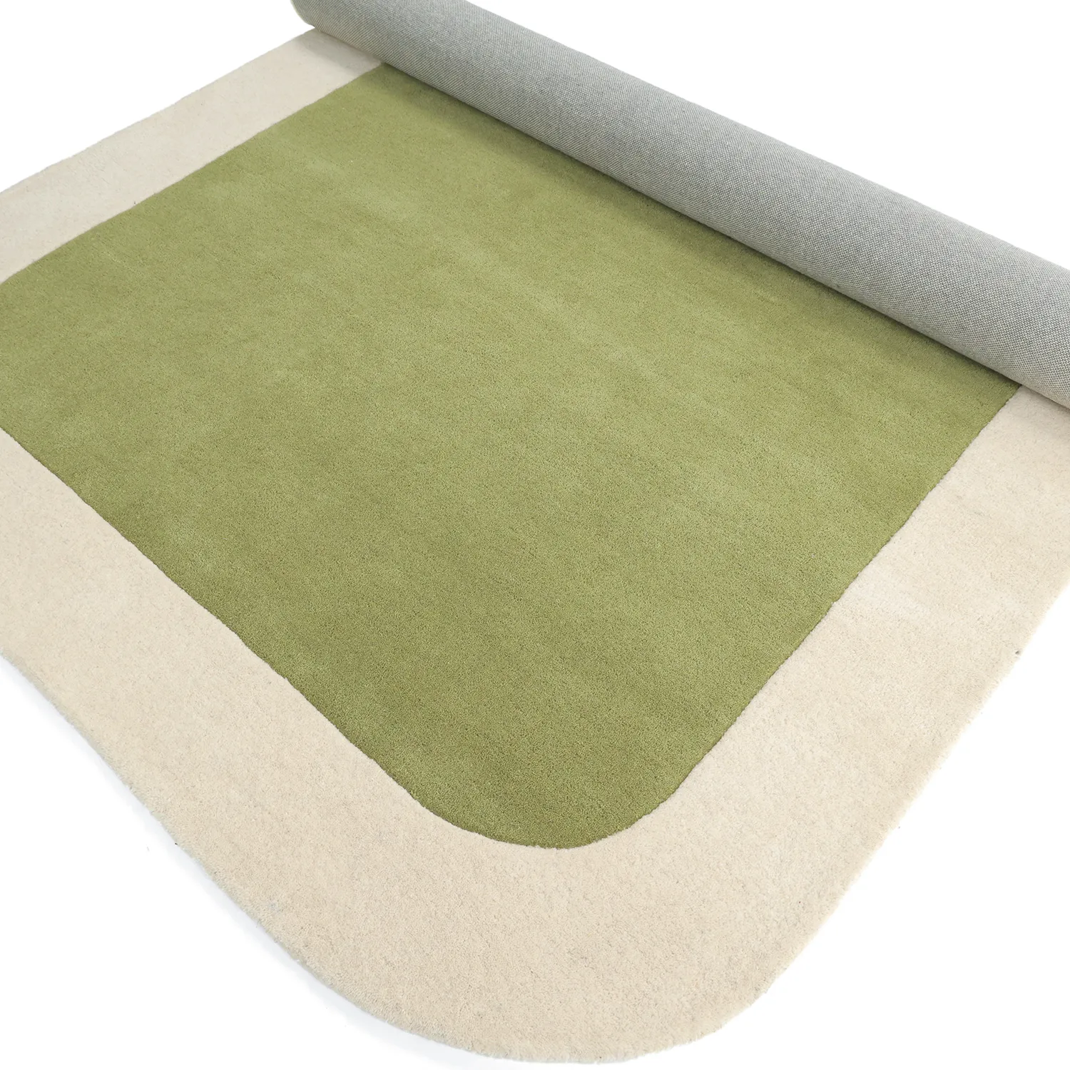 Tapis de laine - Puri Hand Tufted Wool Premium (vert/crème)