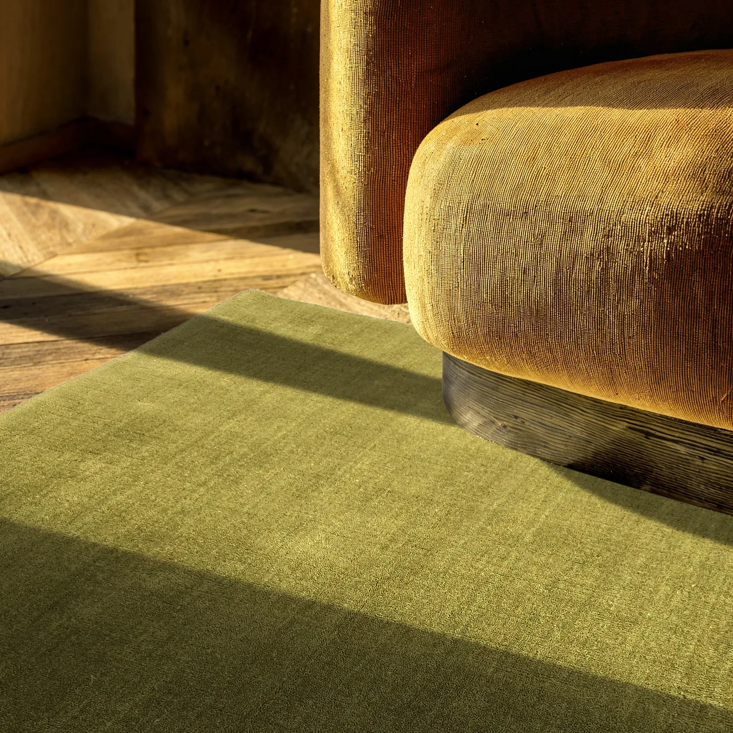 Tapis en laine - Rozel Handloom Wool Premium (vert mousse)