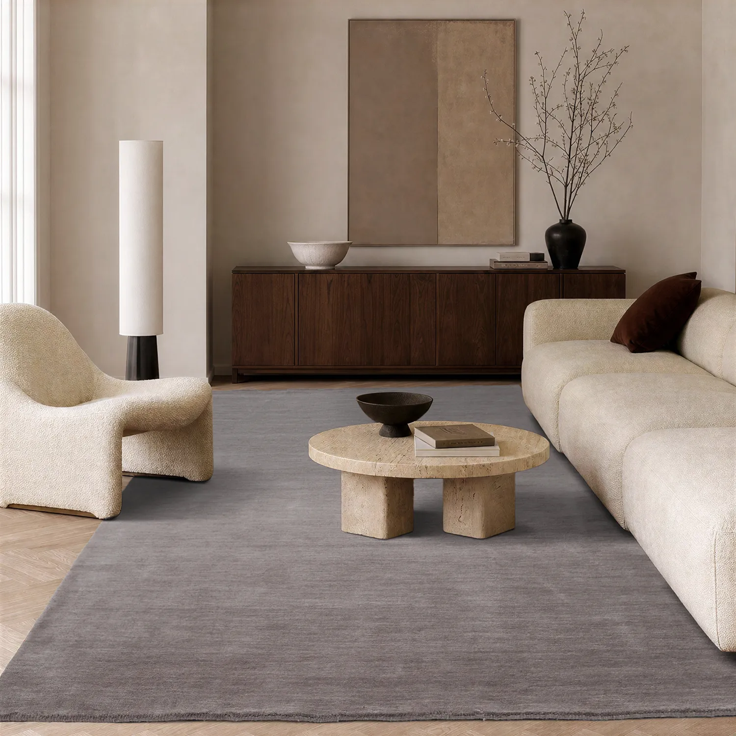 Tapis de laine - Rozel Handloom Wool Premium (taupe clair)
