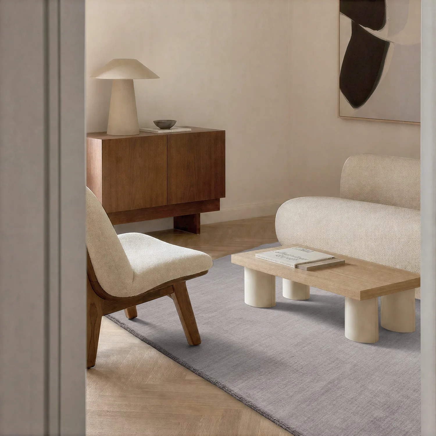 Tapis de laine - Rozel Handloom Wool Premium (taupe clair)
