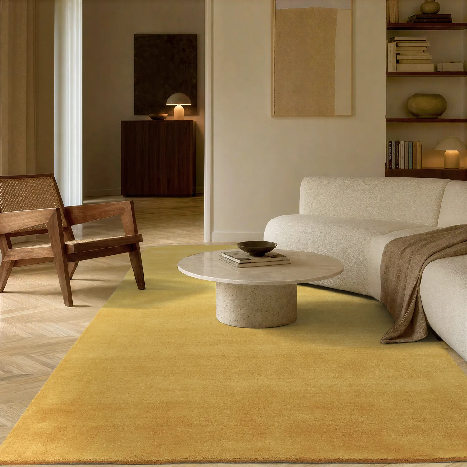 Tapis de laine - Rozel Handloom Wool Premium (ocre)