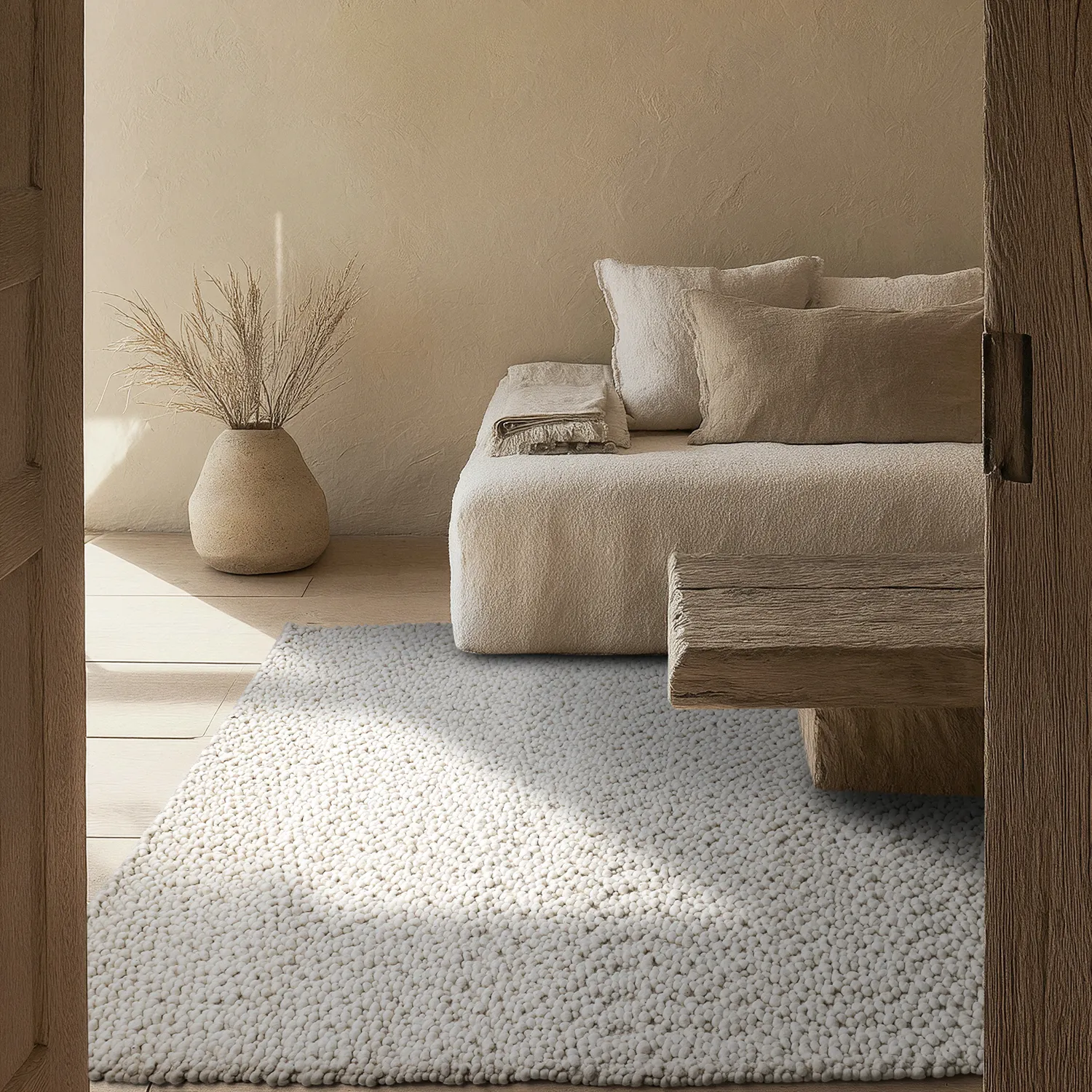 Tapis de laine - Sala Irregular Wool Bubble (crème)