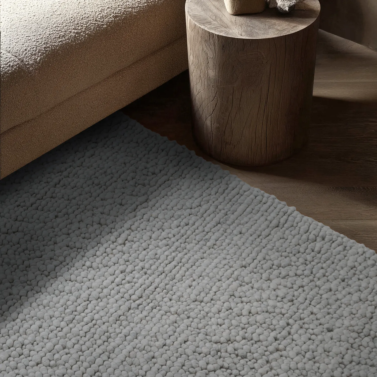 Tapis de laine - Sala Irregular Wool Bubble (gris clair mélangé)