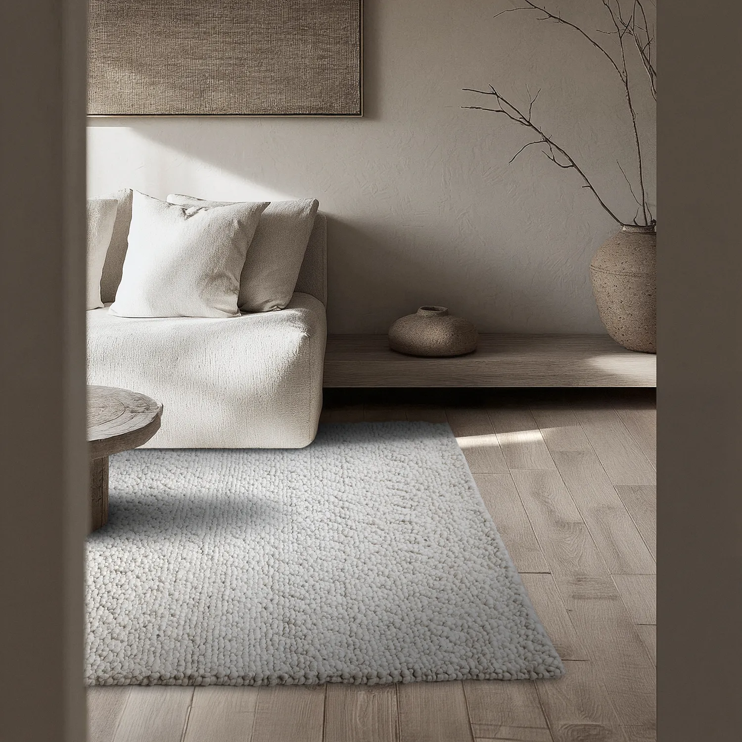 Tapis de laine - Sala Irregular Wool Bubble (gris clair mélangé)