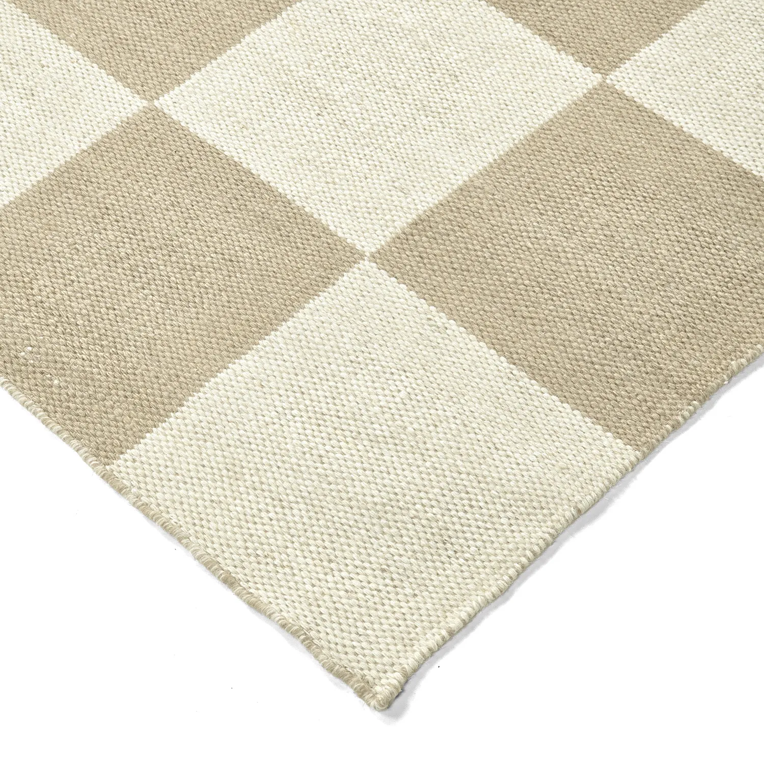 Tapis en laine - Scacco (blanc/beige)