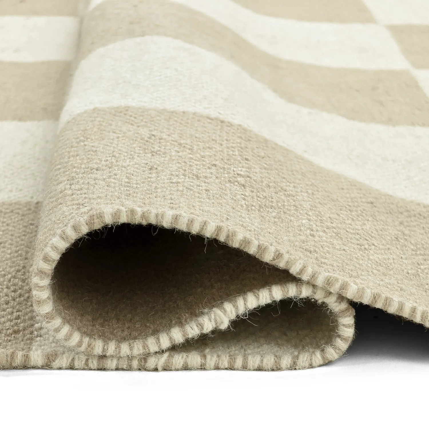 Tapis en laine - Scacco (blanc/beige)