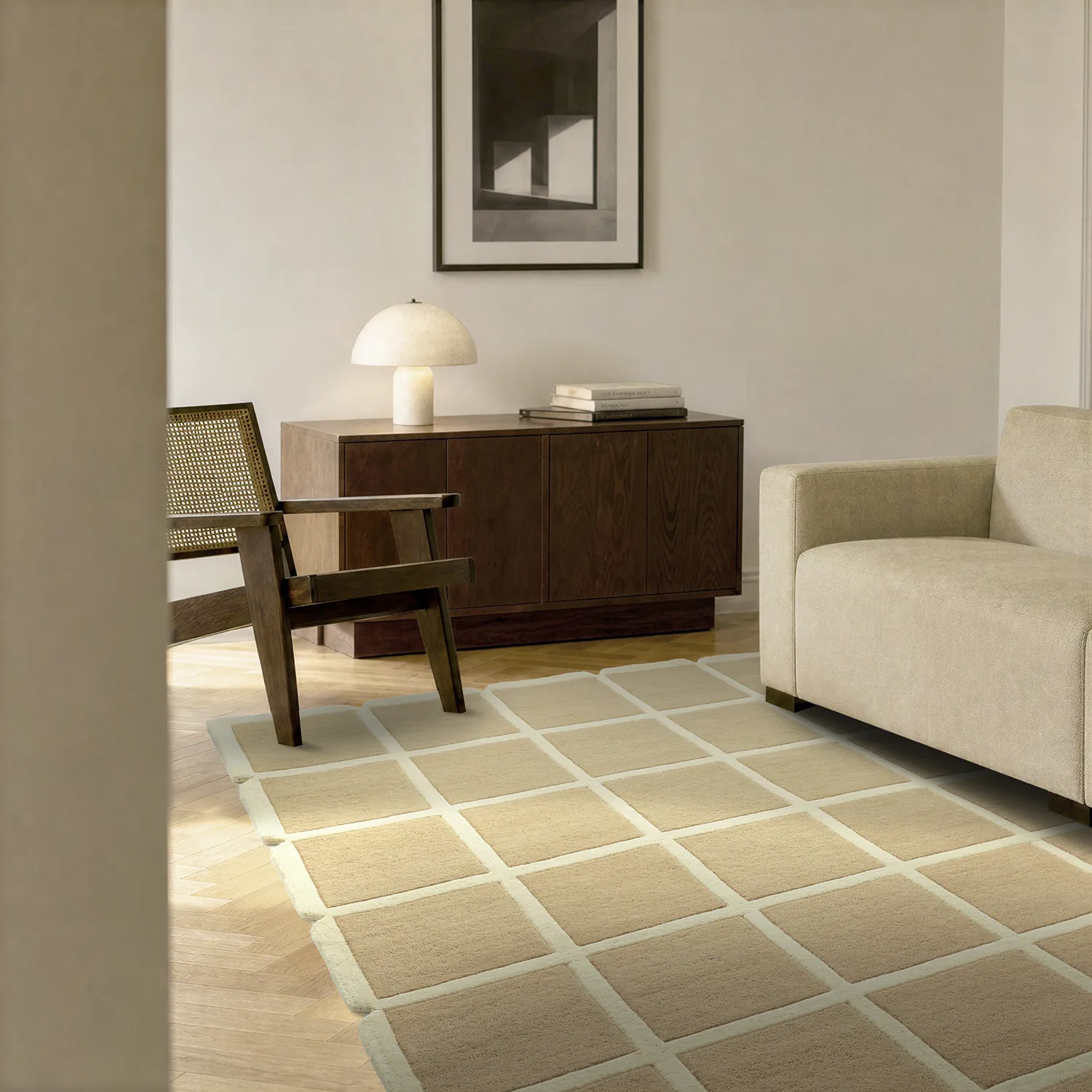 Tapis de laine - Syl Hand Tufted Wool Premium (beige/crème)