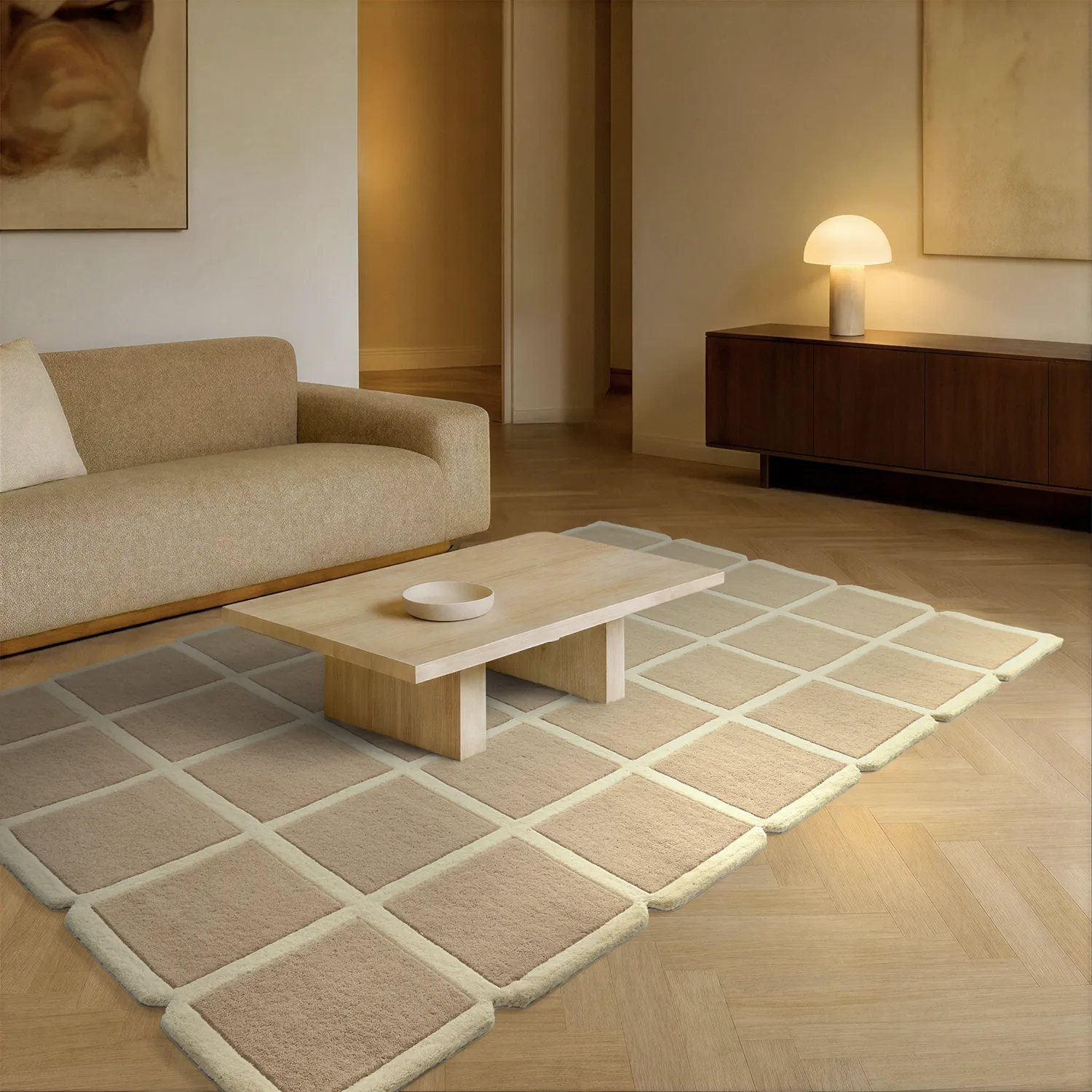 Tapis de laine - Syl Hand Tufted Wool Premium (beige/crème)