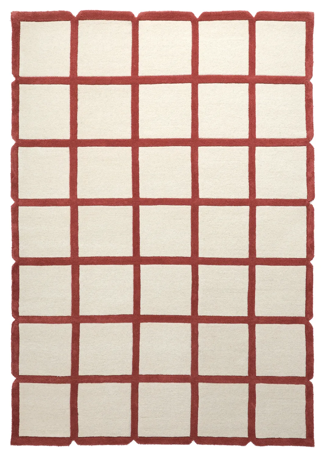 Tapis de laine - Syl Hand Tufted Wool Premium (rouge/blanc)