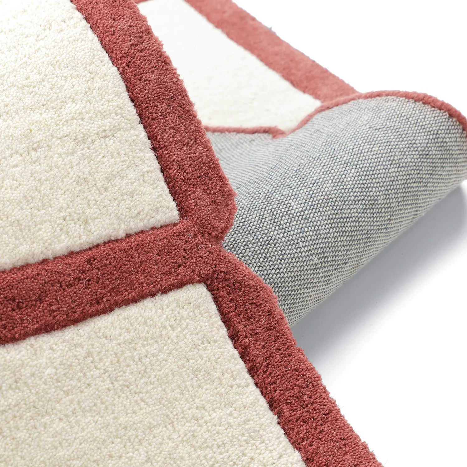 Tapis de laine - Syl Hand Tufted Wool Premium (rouge/blanc)