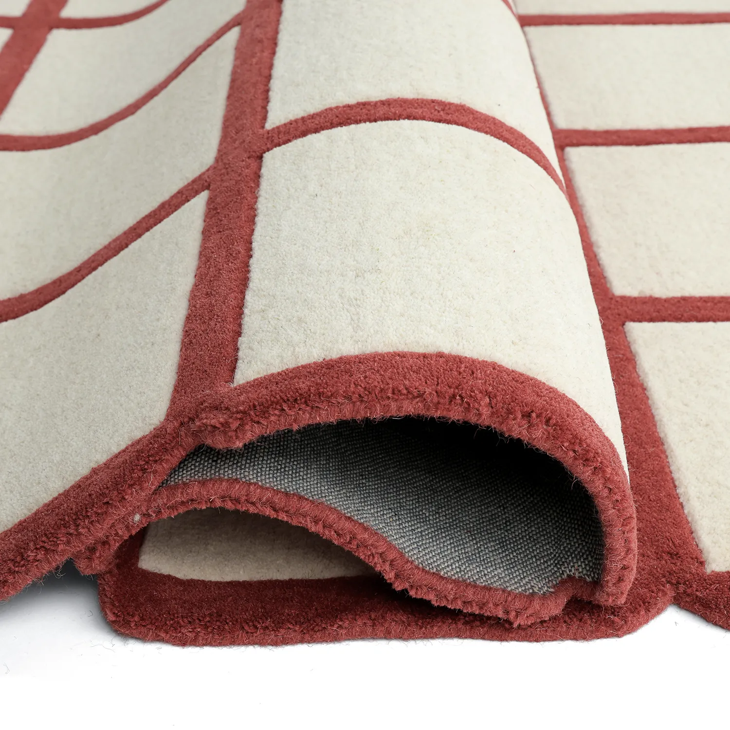 Tapis de laine - Syl Hand Tufted Wool Premium (rouge/blanc)