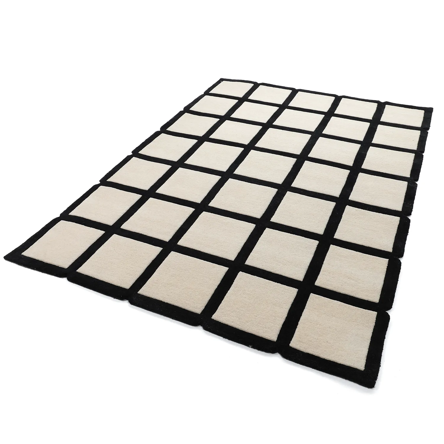 Tapis de laine - Syl Hand Tufted Wool Premium (noir/blanc)