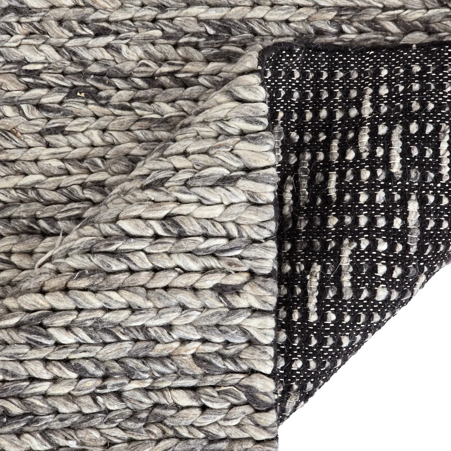 Tapis en laine - Talvia Braided Wool (gris foncé)