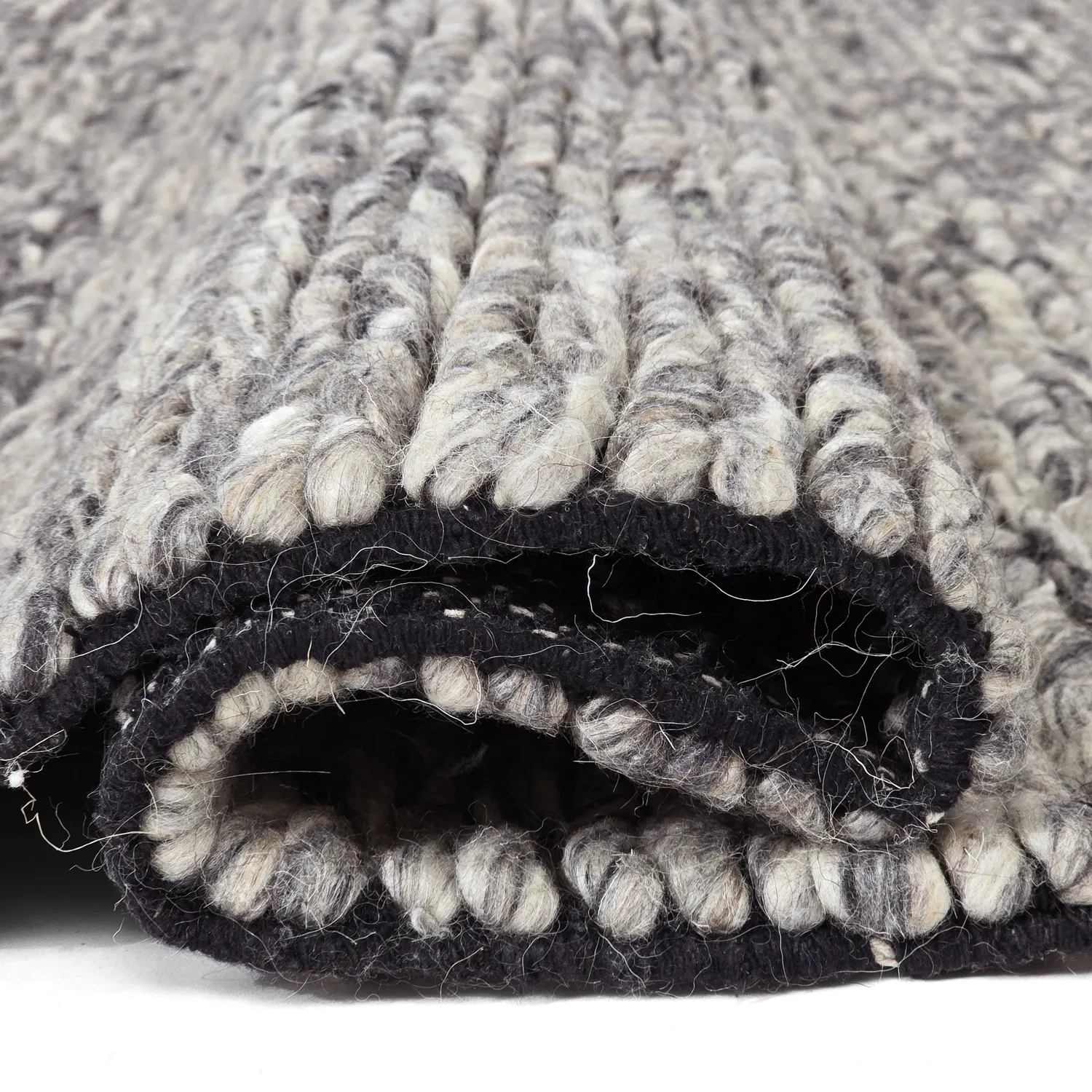 Tapis en laine - Talvia Braided Wool (gris foncé)