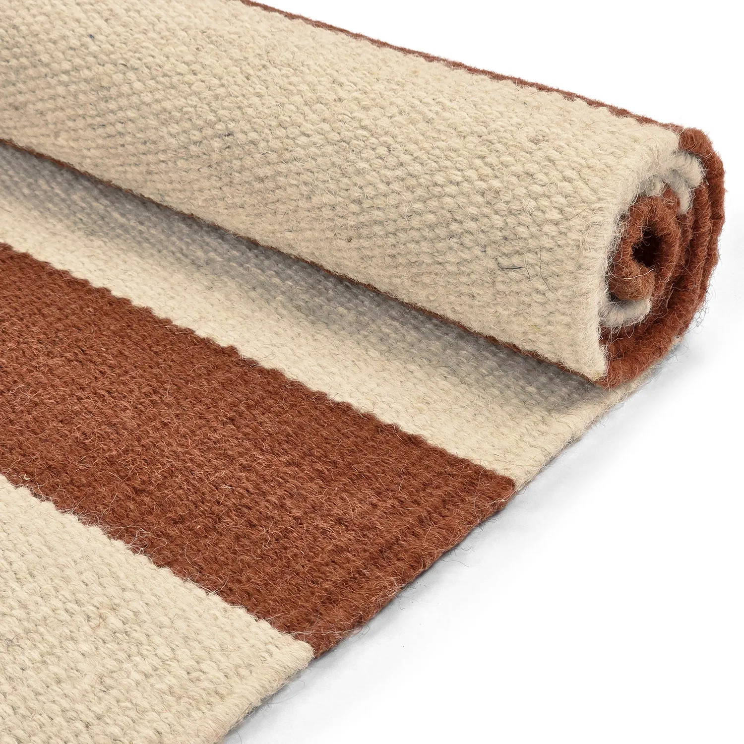 Tapis de laine - Torquay (cannelle/blanc)