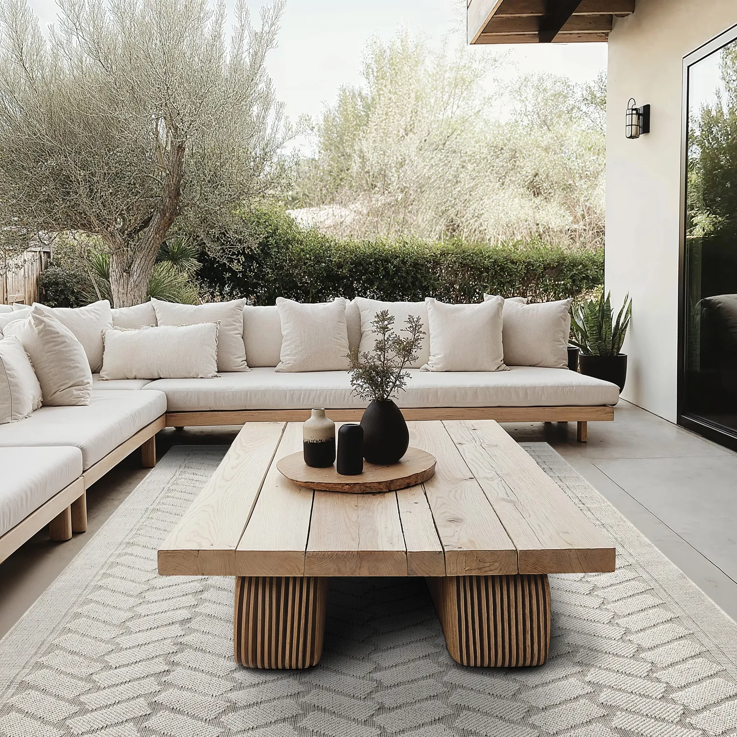 Tapis d’intérieur et d’extérieur - Aria (blanc cassé)
