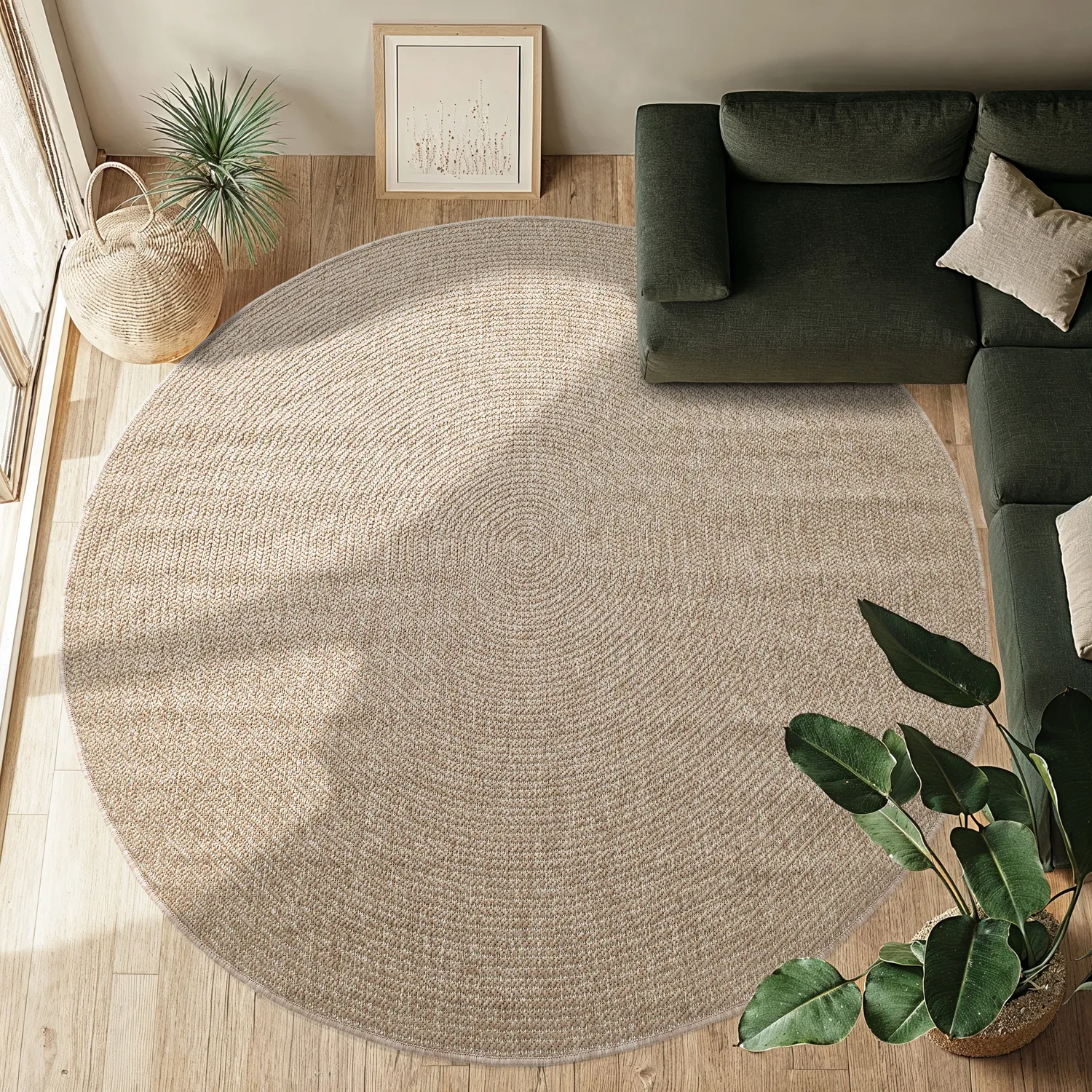 Tapis rond - Intérieur/Extérieur Arlo (beige)
