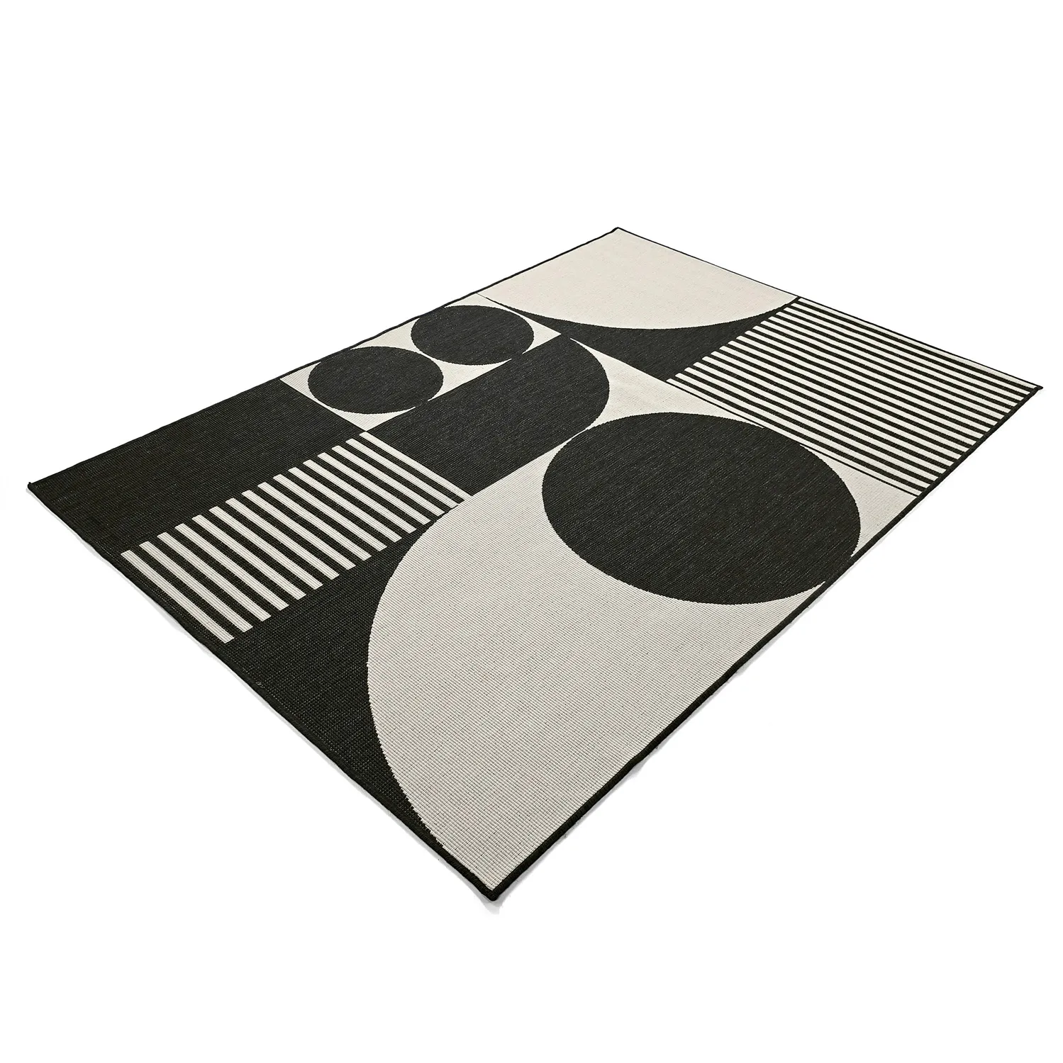 Tapis d’intérieur et d’extérieur - Aurora (noir/blanc)