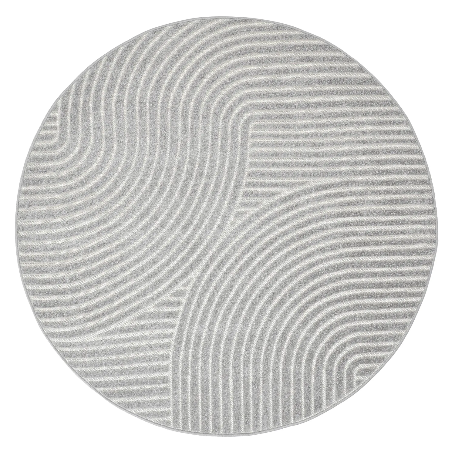 Tapis rond - intérieur/extérieur Devon (gris)