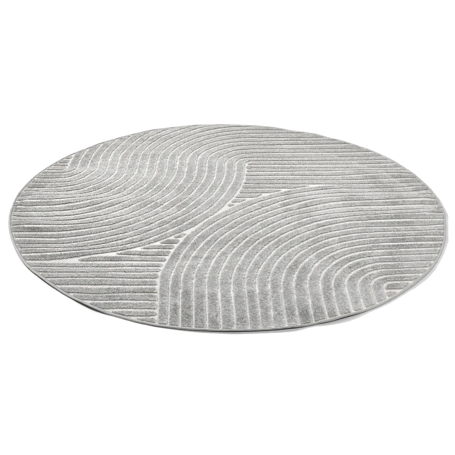 Tapis rond - intérieur/extérieur Devon (gris)