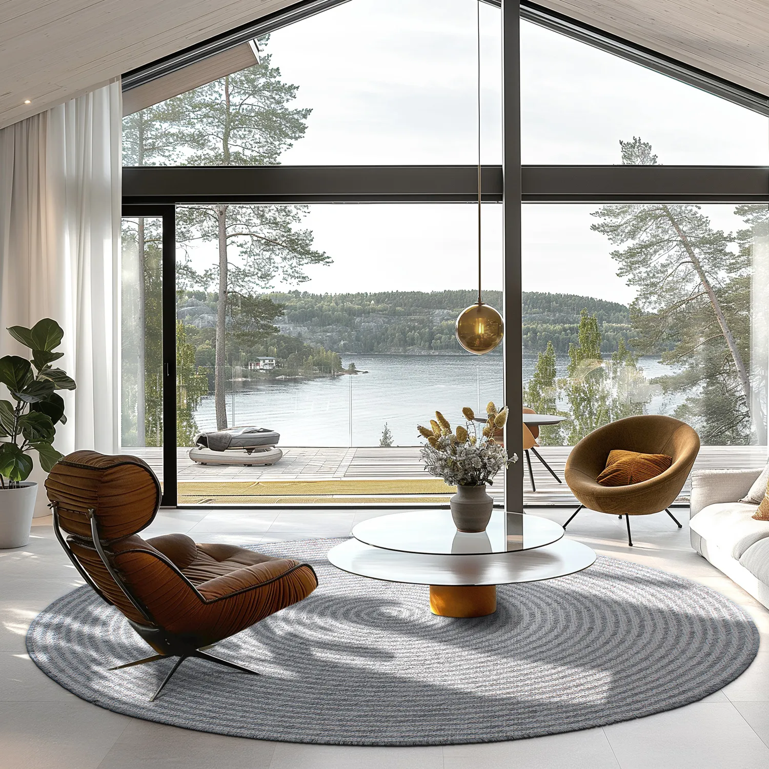 Tapis rond - Ferragudo (gris)