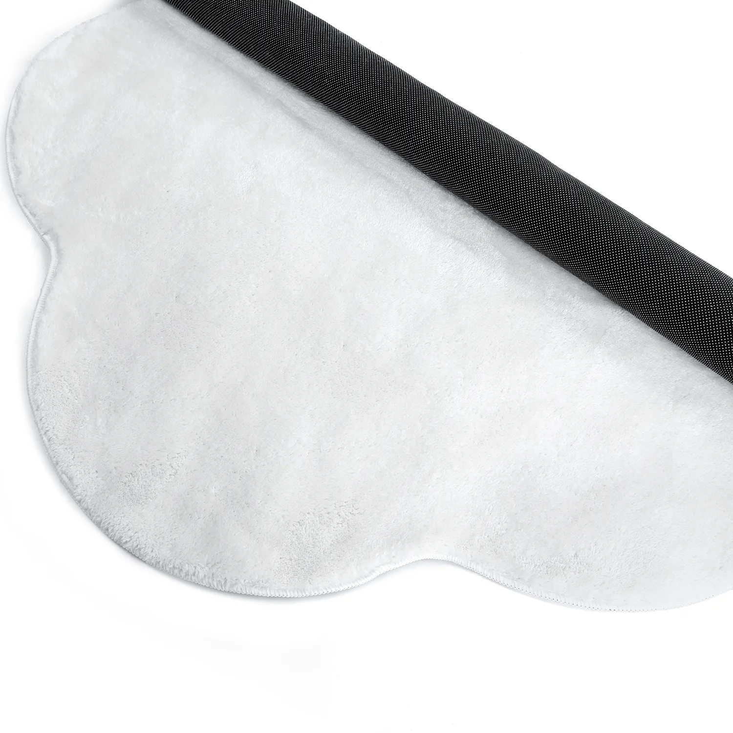 Tapis Rond Ondulé - Aranga Super Soft Fur (blanc)