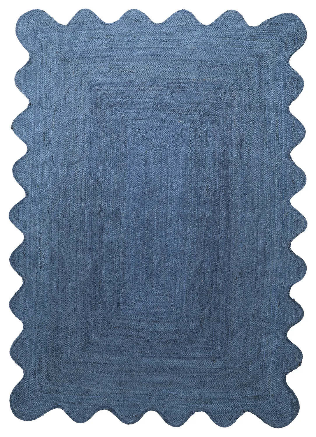 Tapis en jute ondulé - San Francisco (bleu)