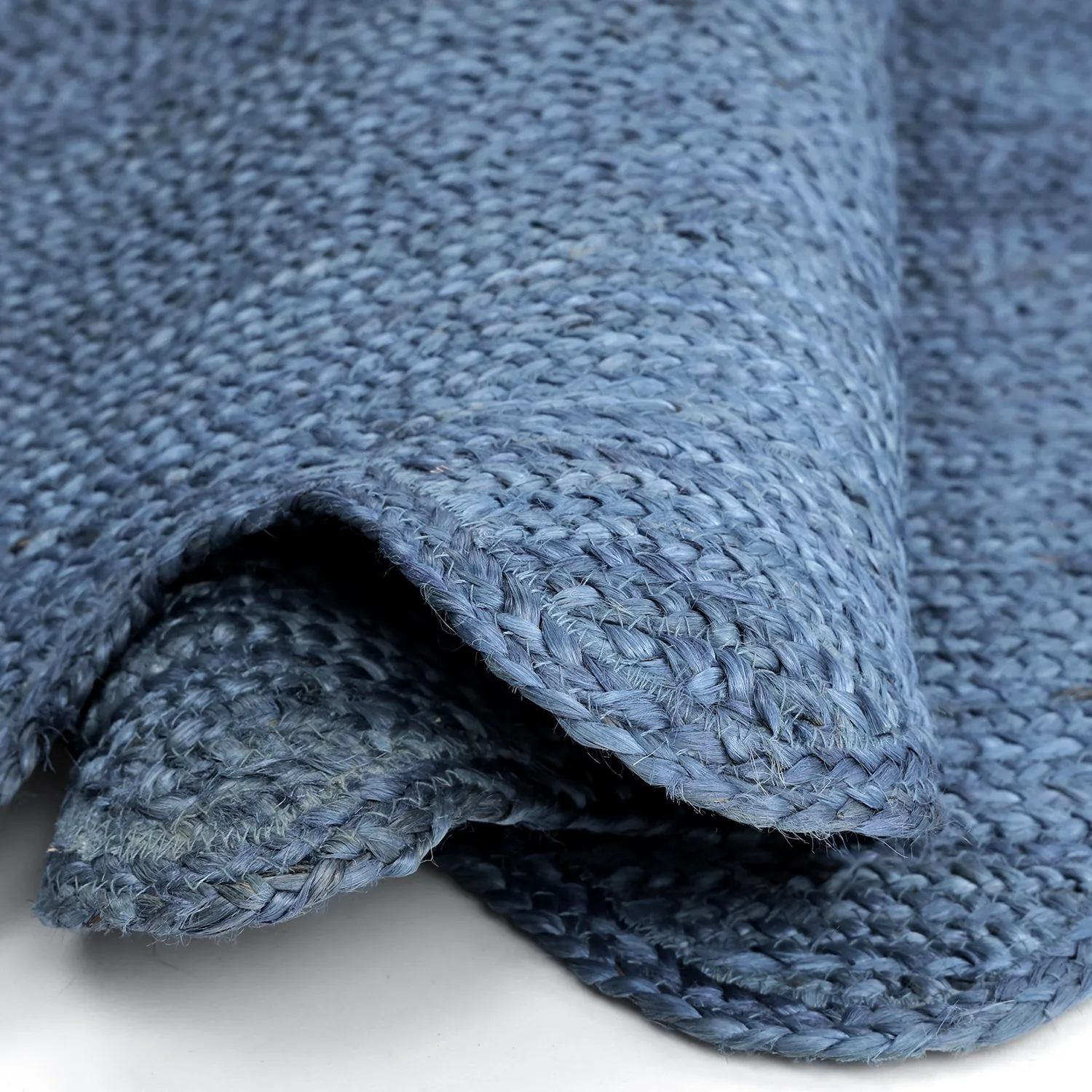 Tapis en jute ondulé - San Francisco (bleu)