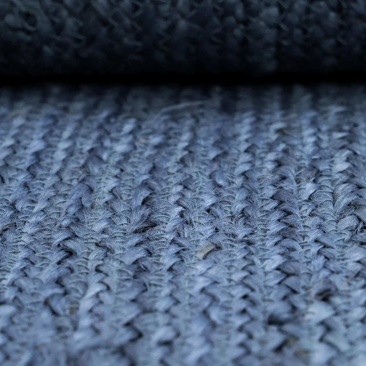 Tapis en jute ondulé - San Francisco (bleu)