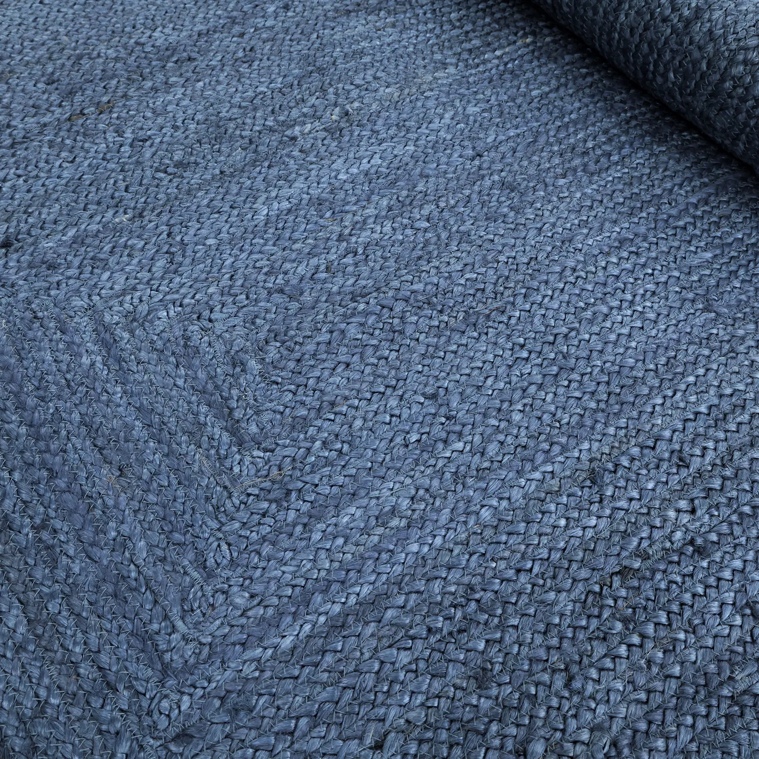 Tapis en jute ondulé - San Francisco (bleu)