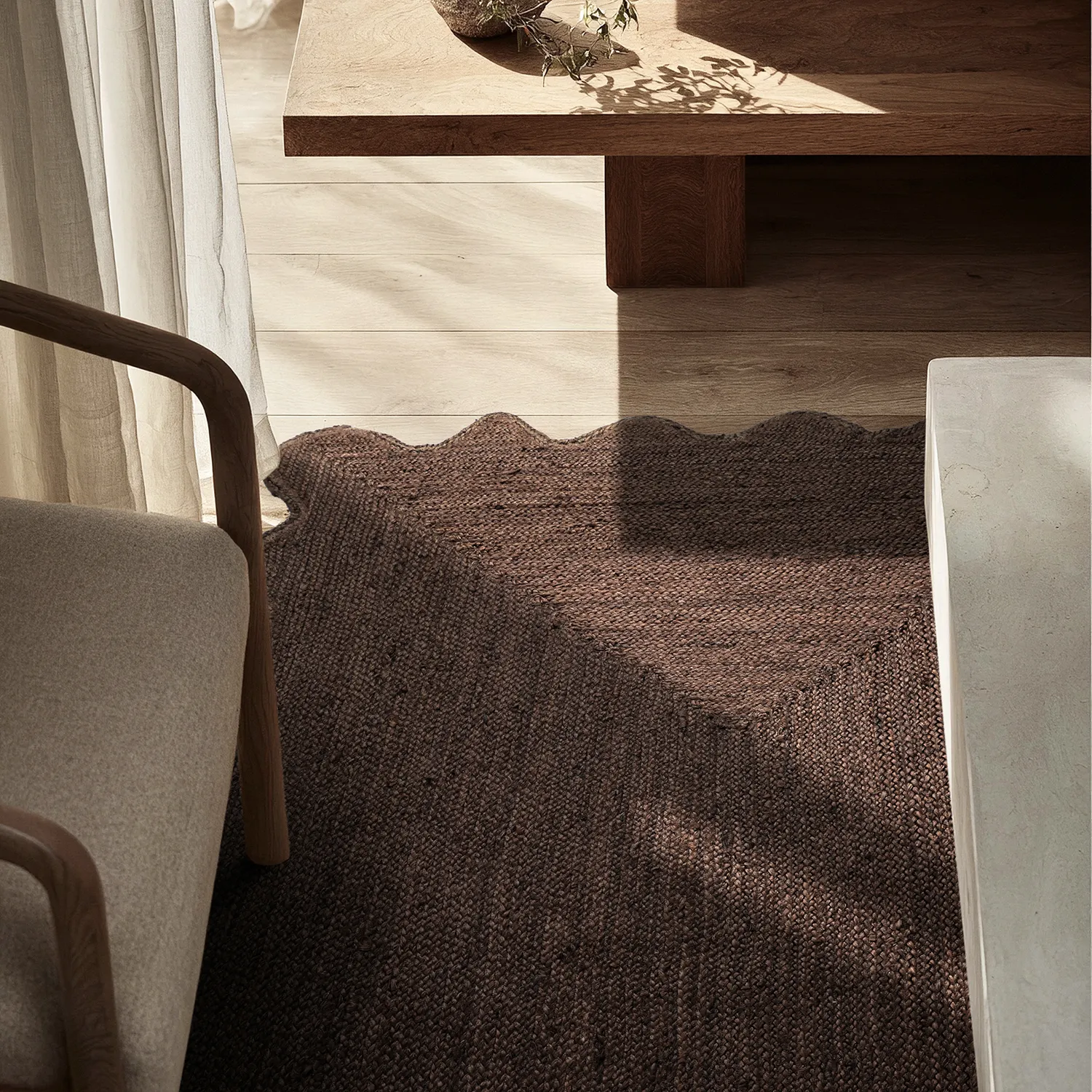 Tapis en jute ondulé - San Francisco (marron)