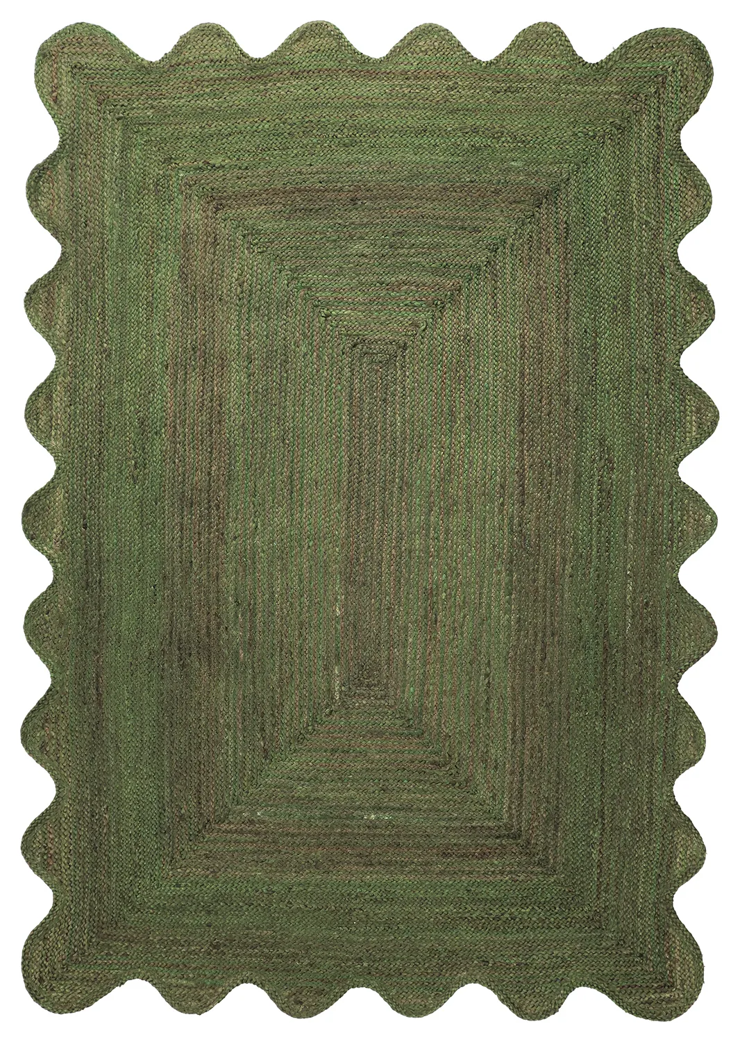 Tapis en jute ondulé - San Francisco (vert militaire)