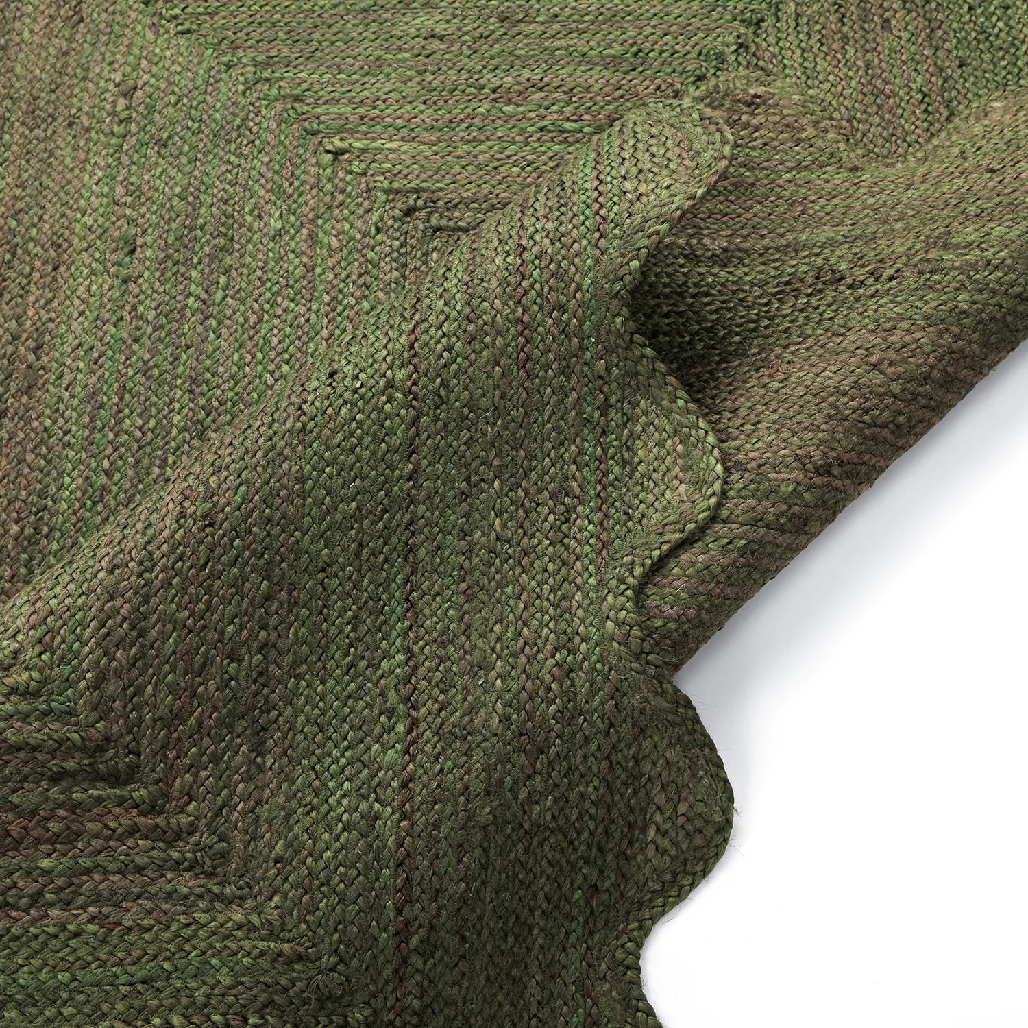 Tapis en jute ondulé - San Francisco (vert militaire)