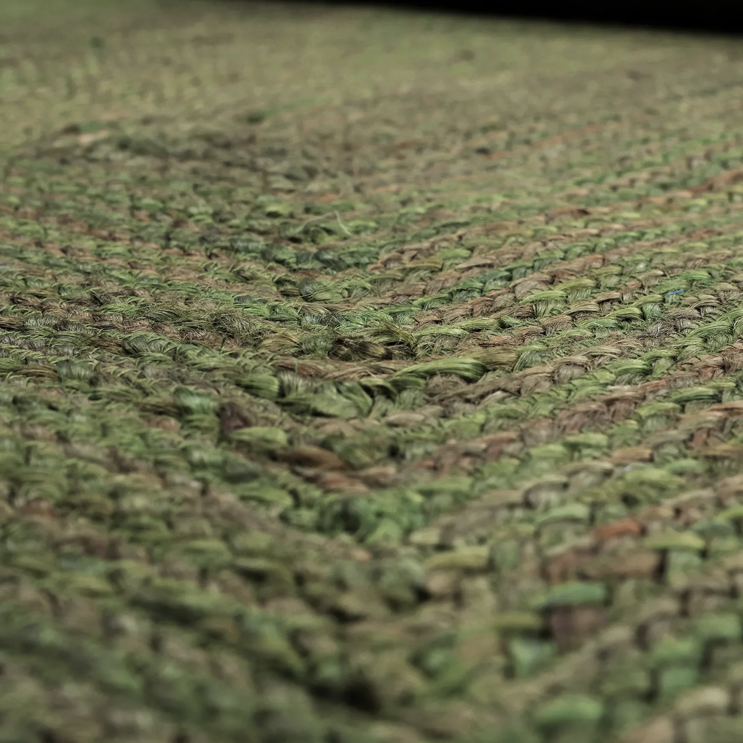 Tapis en jute ondulé - San Francisco (vert militaire)