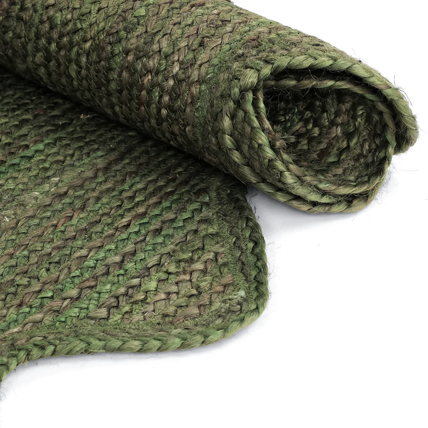 Tapis en jute ondulé - San Francisco (vert militaire)
