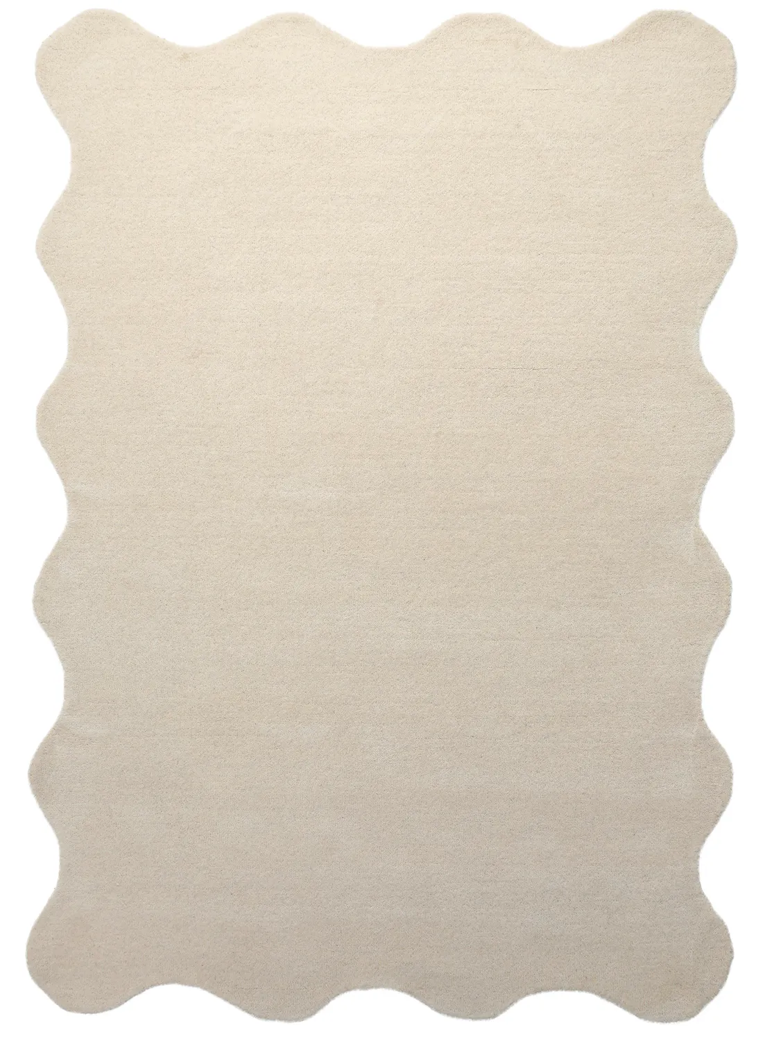 Tapis en laine ondulée - Diu Hand Tufted Wool Premium (crème)