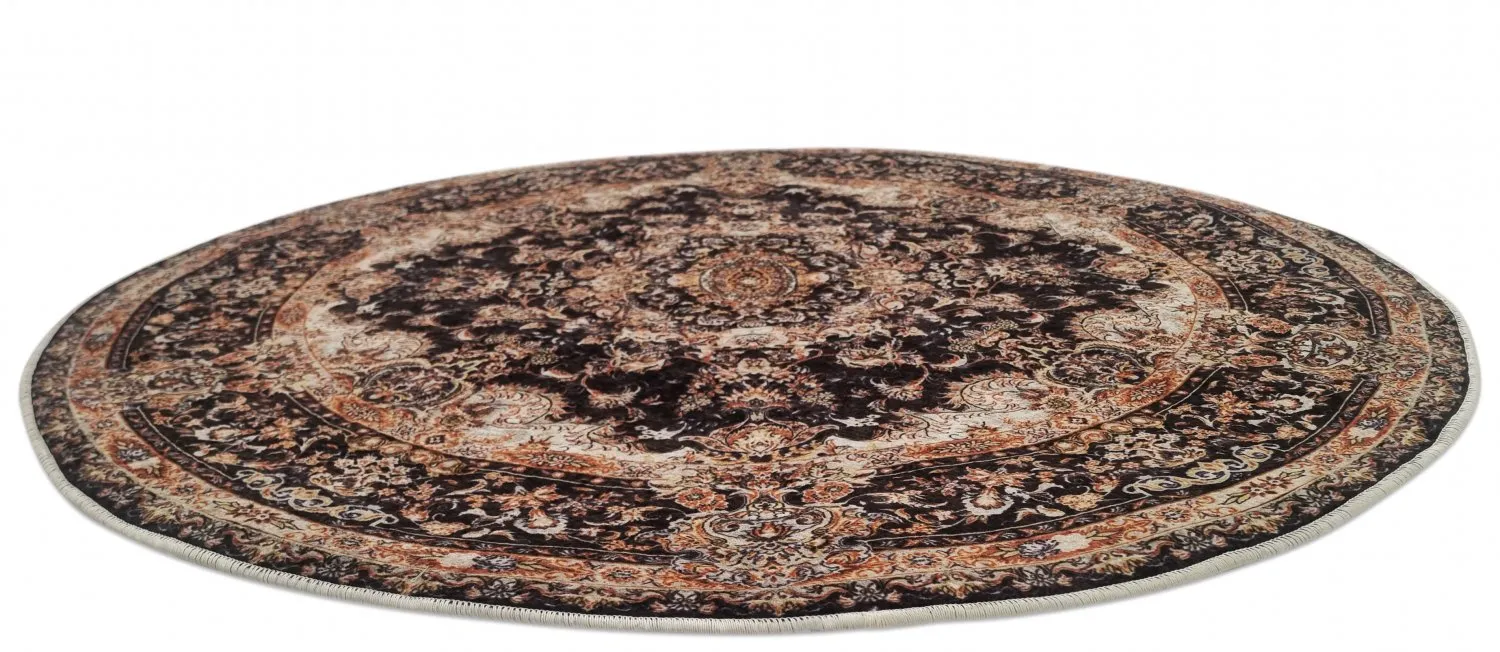 Tapis rond - Vakifli (noir/multicolore)