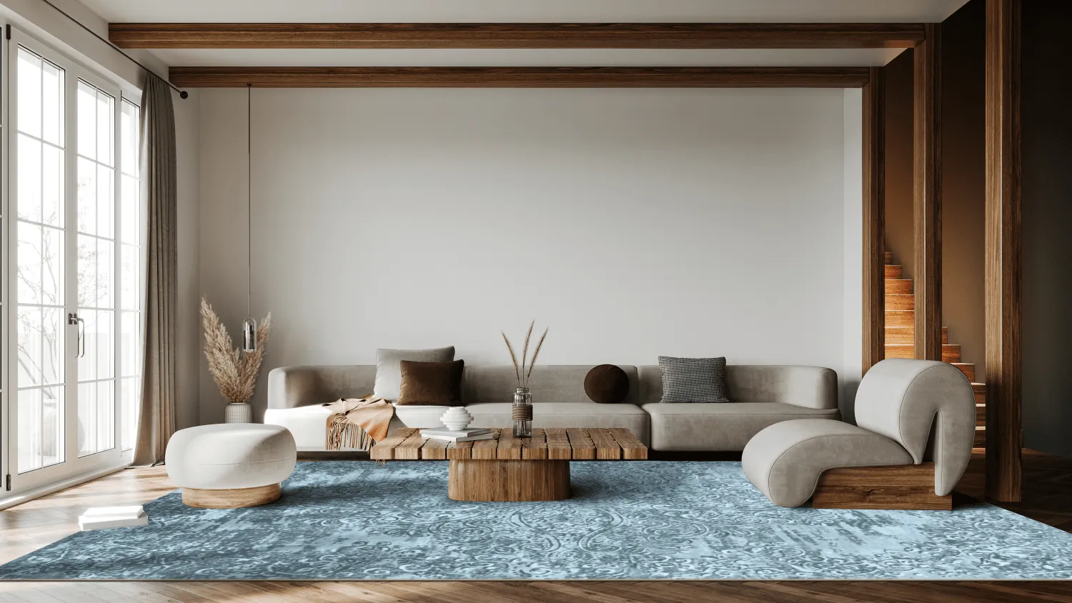 Tapis Wilton - Valenza (bleu)