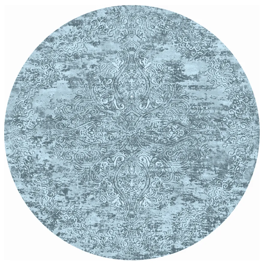 Tapis rond - Valenza (bleu)