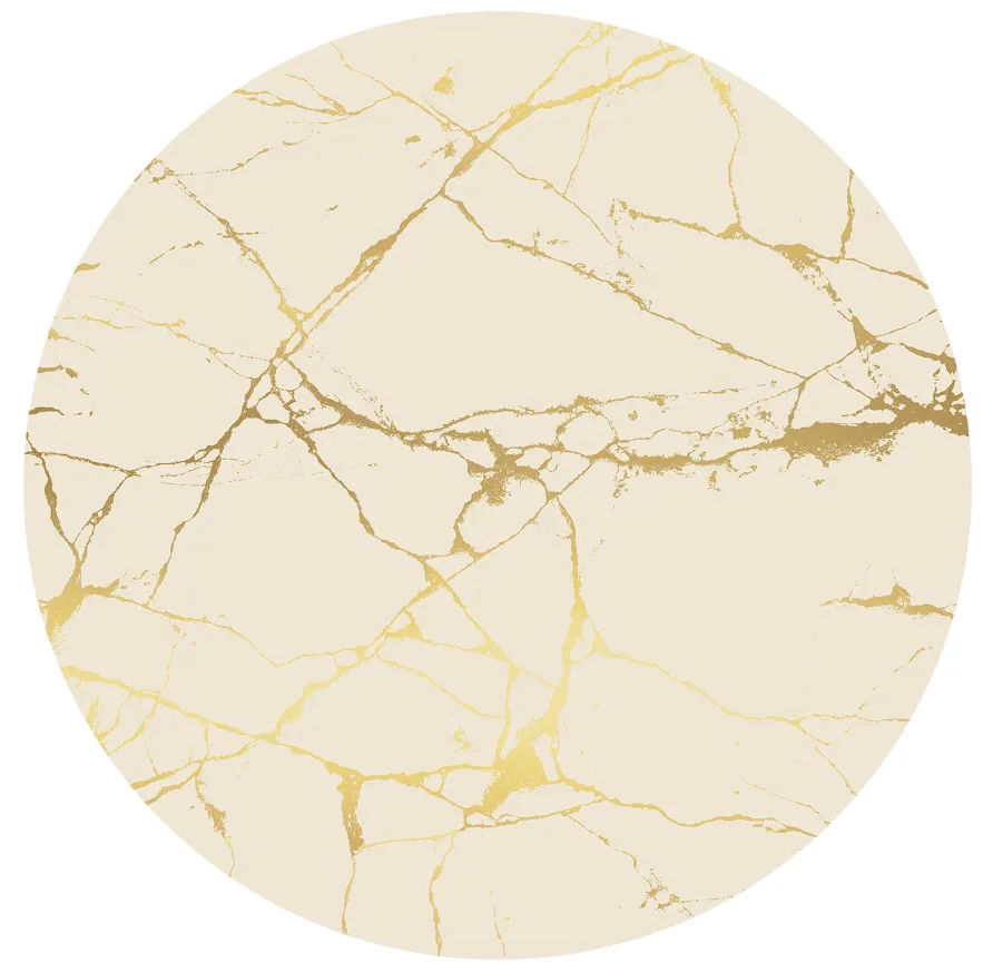 Tapis rond - Vieste (beige/doré)