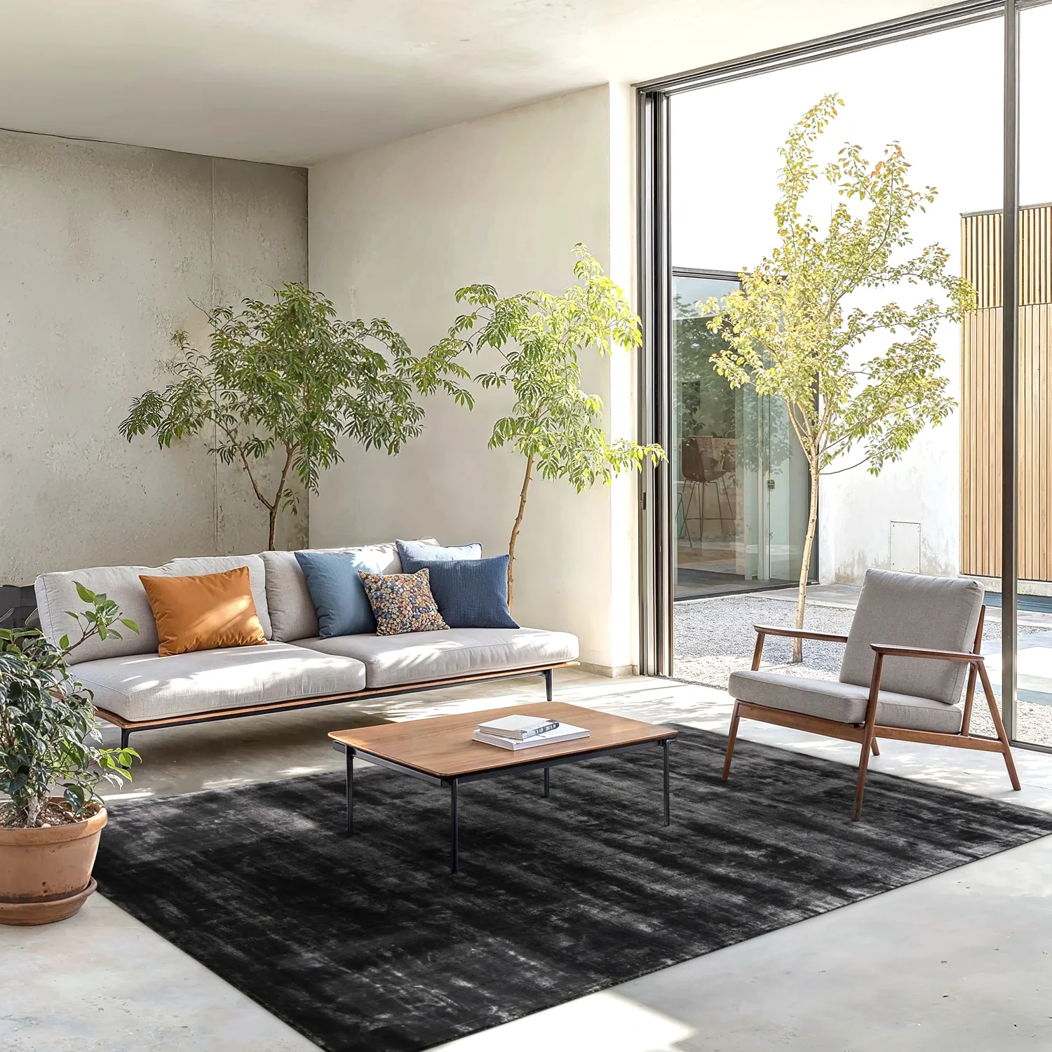Tapis en viscose - Jodhpur Special Luxury Edition (noir)