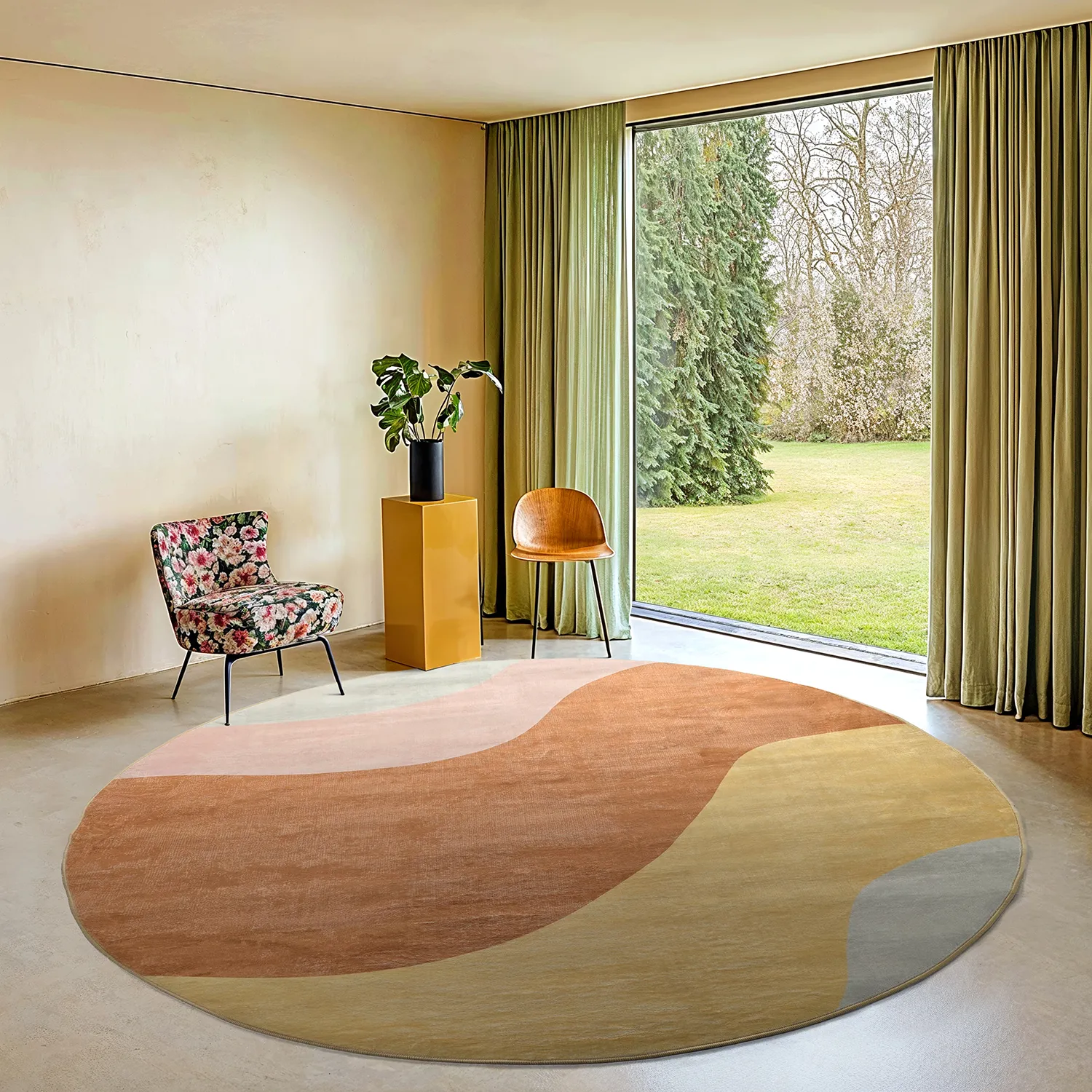 Tapis rond - Barcelona (champagne)