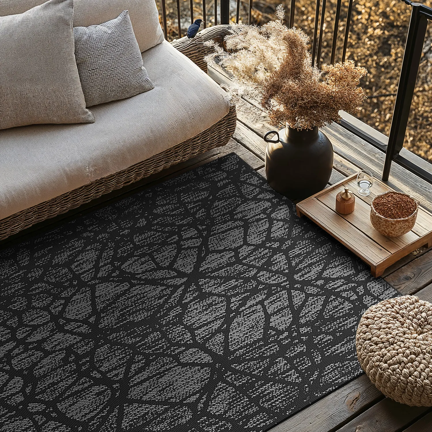 Tapis Intérieurs/Extérieurs - Brussels Diamond (noir)