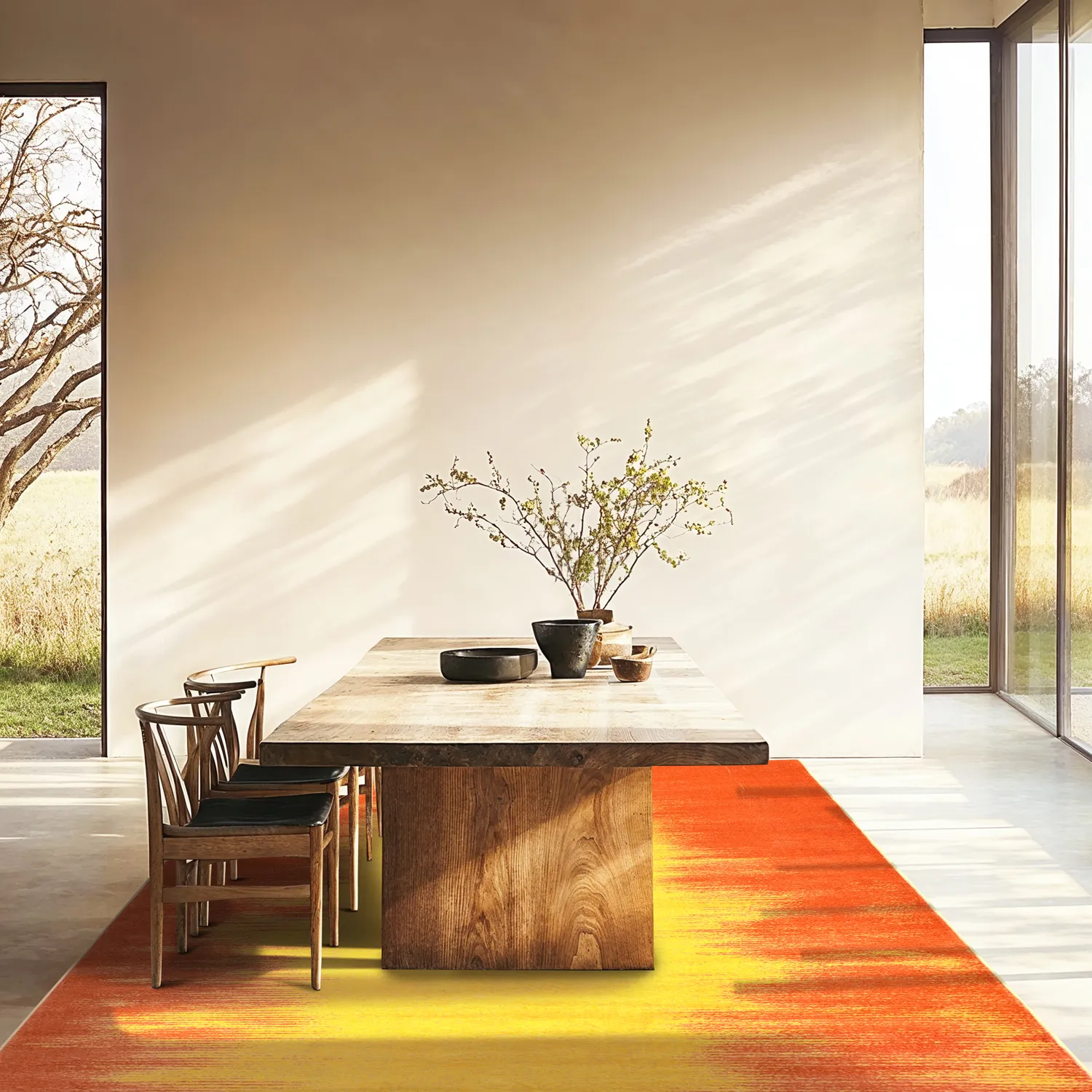 Tapis Wilton - Cara (orange/jaune)